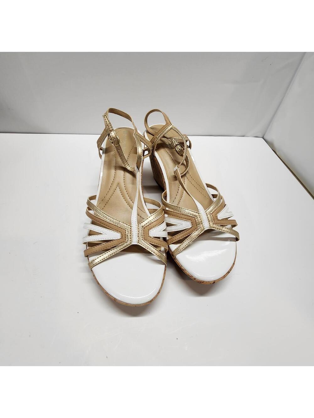 New Naturalizer N5 Comfort White Bronze Wedge Heels 9 N